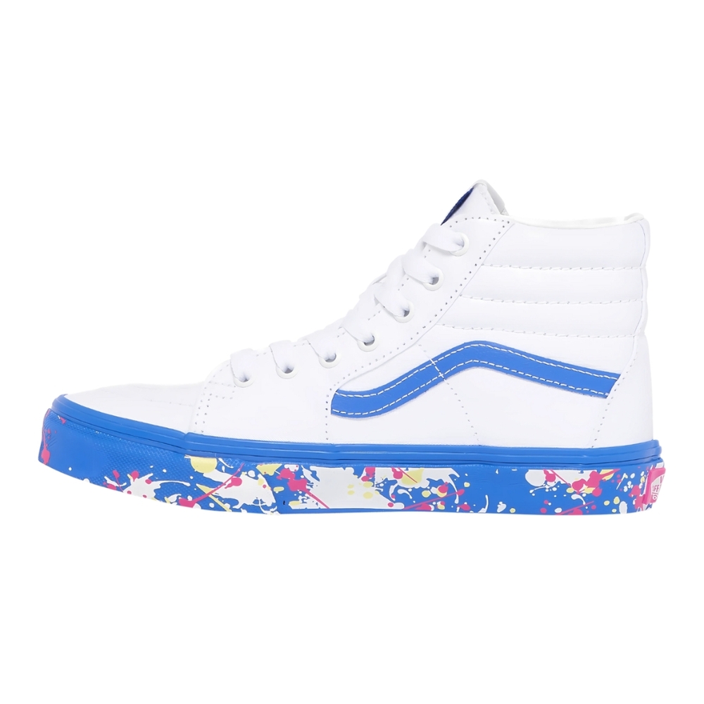 NIB Vans White & Blue Paint Splatter High-Top Sneakers
